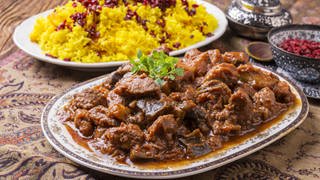 Lamm mit Safran-Reis nach persischer Art