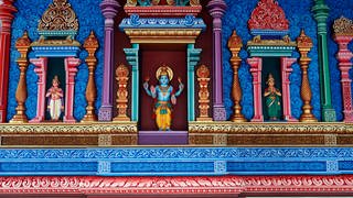 Hindu-Tempel und Schrein für die Gottheit Maha Vishnu