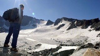 Der Mont Fort Gletscher bei Verbier in der Schweiz